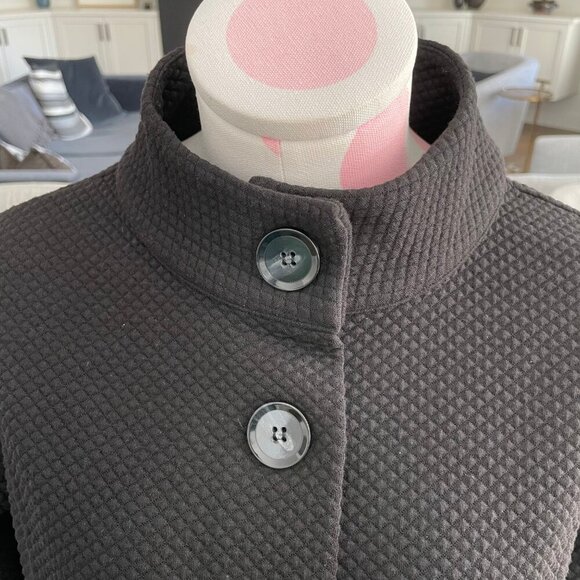 Sigrid Olsen Henny Jersey Reg Fit Hi Collar 3 Button Poly Blend Jacket Blk Sz S - Picture 5 of 14